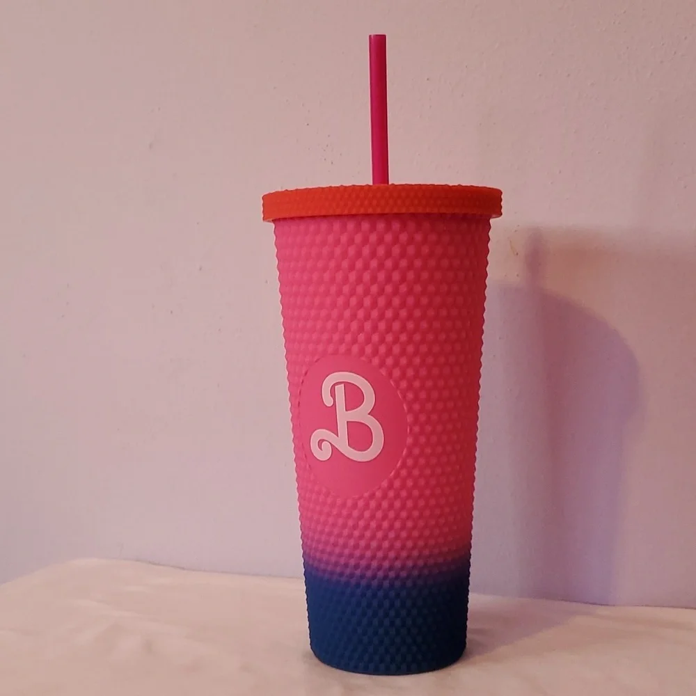 Multicolor Tumbler With Lid And Straw